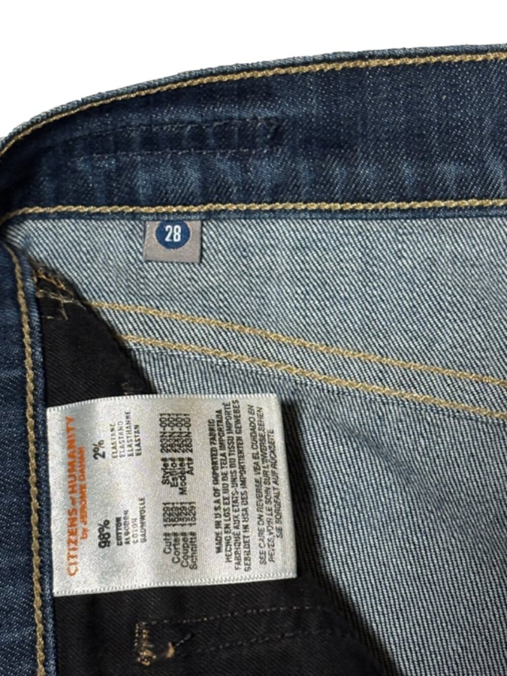 Citizens Of Humanity womens jeans size 28 blue Amber mid rise bootcut USA made - Picture 9 of 14
